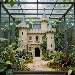 castle inside a beautiful terrarium