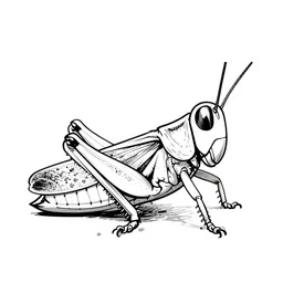 simple coloring page of a grasshopper. high quality.