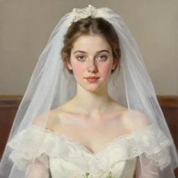 high quality high detail painting by norman rockwell, hd, young bride, muted pastel colors, photorealistic lighting