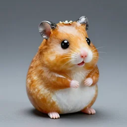 gemstone figurine depicting a hamster, made by faberge. macro photography.