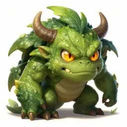 A fierce plant monster with amber eyes, trending on art station