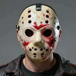full face Jason friday the 13th, hockey mask, bloody,intricate, cinematic lighting, highly detailed, digital painting, artstation, concept art, smooth, sharp focus, illustration, art by Artgerm and Greg Rutkowski, Cgsociety