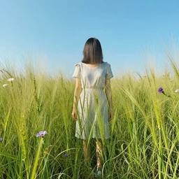 optical illusion where tall grass and flowers form the implied image of a person