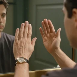 Mirror reflection of Hands of a hand model in seinfeld