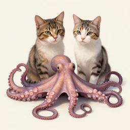 a cross between a cat and an octopus, highly detailed, soft lighting