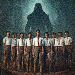 kerala school boys wearing girls dresses posing for a photo, an epic fantasy, dramatic lighting, cinematic, establishing shot, extremely high detail, photorealistic, cinematic lighting, artstation, matte painting by simon stalenhag, shadow of the tomb rider