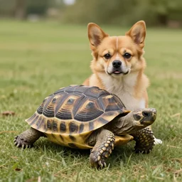 a dog fused with a tortoise