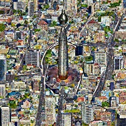 A nuclear warhead is exploding in the middle of a city.