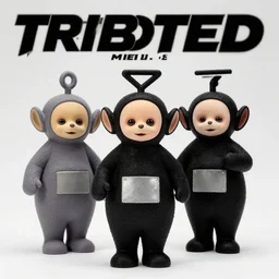 a teletubbies toy commercial in the style of the cover to twisted metal : black