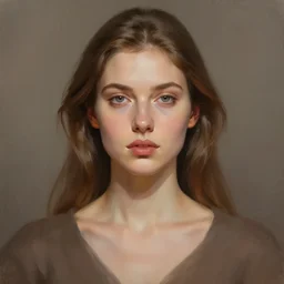 portrait of a perfect caucasian woman, symmetric, digital painted art by rembrandt, irakli nadar