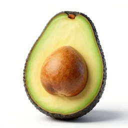 an avocado pit with the hair of bob ross