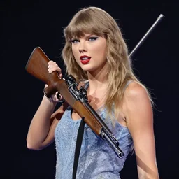 Taylor Swift carrying a rifle, trending on artstation