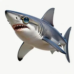 shark with a monocle, intricate and very very beautiful and elegant, highly detailed, frostbite engine, digital painting, artstation, concept art, smooth and sharp focus, illustration, art by tian zi and wlop and alphonse mucha