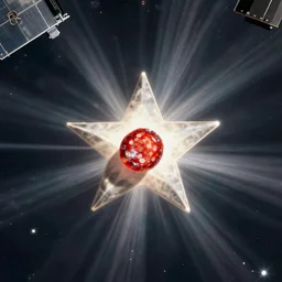 A star that looks like a small single round slice of chorizo, satellite view