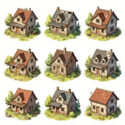 photo cartoon bd illustration comic manga painting of abandoned houses environement : 5 fantasy environement, digital painting : 1 fat brush concept sketch artist bd enki bilal : 1 0