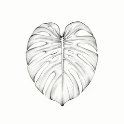 thin lines, tattoo stencil of a monstera deliciosa leaf, intricate lines, elegant