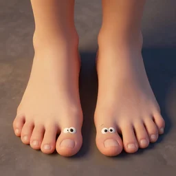 sentient human toes with faces in the style of the thumb people from spy kids, realistic, detailed, digital art, artstation