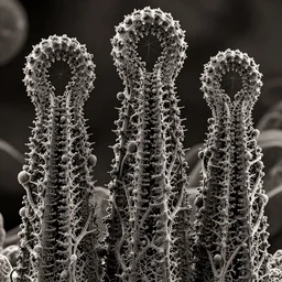 serpent towers, LT-SEM by Tyler Edlin, fractals, copper veins, high details, recursion