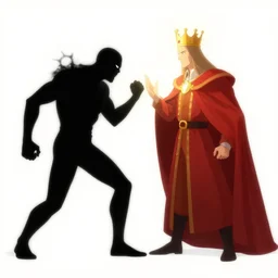 the final fight between a crazed shadowy! figure against the king of light!!!! in the new animated movie!! in the middle of the multiverse with art direction by bersinski and mc escher tesselation
