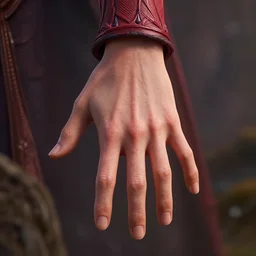 a 3 d hand of scarlet witch, 5 fingers only, nostalgia, very detailed texture, realistic shaded lighting, studio quality, digital art, dynamic background, unreal engine 5 rendered, octane rendered, pinnacle studio, naturel, trending on artstation, art style by ilya kuvshinov, katsuhiro, artgerm, jeremy lipkin, michael garmash, nixeu