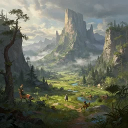 magic fantasy landscape, digital art, matte painting, highly detailed, trending on artstation, Greg Rutkowski, Andreas Rocha, Darek Zabrocki, Sylvain Sarrailh, Dan Mumford, Peter Mohrbacher, Thomas Kinkade
