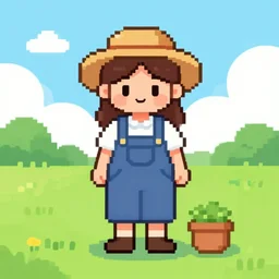 farmer girl pixel art
