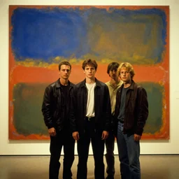 the lost boys film stars, in the style of mark rothko and escher