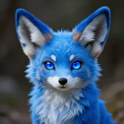blue fennec furry anthro facing camera blue eyes neon highly detailed trending coherent face