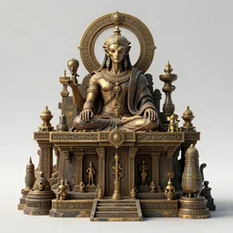 elaborate alien artwork, realistic, magical, altar for ancient god, Greek, Indian, French, native, Norse, runic, octane render, 3d render, cinematic, 8k