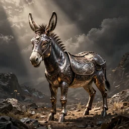heavy metal donkey, intricate illustration by tim doyle