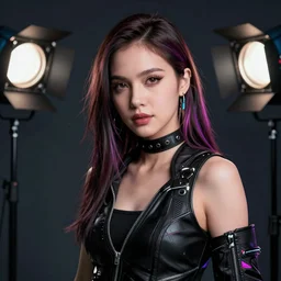 hyper detailed, ultra sharp focus photo judy alvarez, cyberpunk, unreal engine, studio lighting, 8 k, dslr, 8 5 mm f / 1. 8 by sam shaw