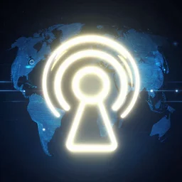 radio channel icon stylized digital illustration radiating a glowing aura global illumination ray tracing hdr fanart arstation by ian pesty and katarzyna da bek - chmiel