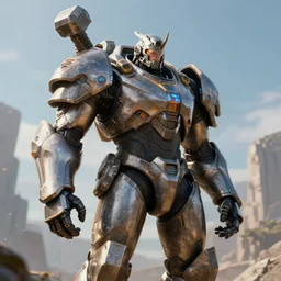🐴 with a mjolnir powered assault armor, style artstation, style greg rutkowsk, octane render, unreal engine 6, epic game graphics, fantasy, ciberpunk, conceptual art, ray tracing