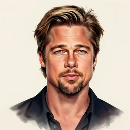 head and shoulders portrait of Brad Pitt illustration medium shot intricate elegant highly detailed digital art ffffound art by gil elvgren