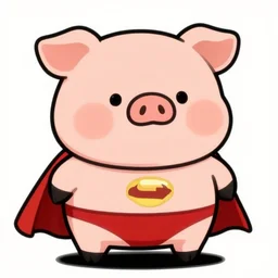 kune kune pig superhero, comic book style
