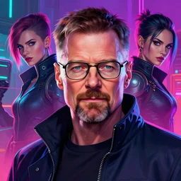 high quality illustration, walter white realistic portrait, cyberpunk colors, riot game, beautiful, alexandre bourlet, vaporwave, lois van baarle, league of legend, digital painting, james jean, dynamic colors, greg rutkuwsky, artstation, concept art, neon