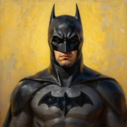 Batman portrait   painting  at golden hour , Tonalism art style