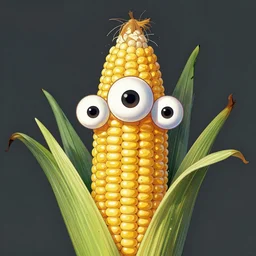 portrait of a mutant corn with 3 eyes by Jason Edmiston and Jean Giraud
