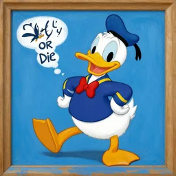 fly or die from michael bedard painted with donald duck