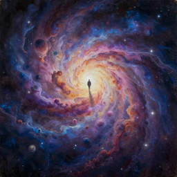 Visions of an astral journey through a celestial cosmos, 4k photorealistic conceptartworld oil on canvas trending on artstation