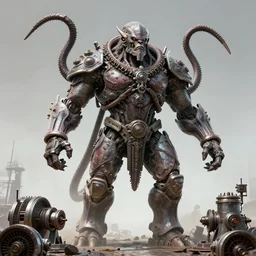 movie still of star demons, holding whip tails, intricately macerated by age, sentient, dethroned goliath machine, blood turbines, hydrocracking battles, rusted, macerated, eviscerated by fimbria wires, bicornate fungal pit, brass sheen rotting, by alberto bontempi, jack kirby, alex ross, shigeru komatsuz