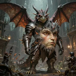 zoomed profile nicoletta ceccoli, mark ryden, lostfish, hyung tae, frank frazetta, face portrait of fuzzy kaiju moth dragons wearing armour in victorian london, depth of field, detailed and intricate gothic environment, 8 k resolution, hyperrealistic, octane render