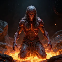 infested god seeking enlightenment on deep space, hyperrealistic, high contrast, molten setting,