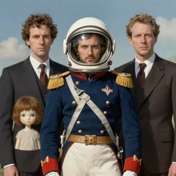Napoleon wearing his general dress and wearing an astronaut helmet, Edward Hopper and James Gilleard, Zdzislaw Beksinski, Mark Ryden, Wolfgang Lettl highly detailed, hints of Yayoi Kasuma