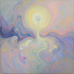 the laws of physics break down and there only an infinite present, in which all points in time are equally real. surrealist acrylic painting by andreas rocha and alena aenami, pastel colors, featured on artstation, metaphysical, fluid acrylic pour art, airbrush art, rococo