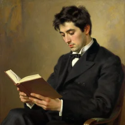 attractive man reading book, painting by j. c. leyendecker, yoji shinkawa, katayama bokuyo