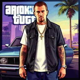 Andrew Tate in the style of GTA V covert art, trending on artstation