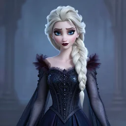 a beautiful hyperrealistic digital illustration of gothic elsa, gothic princess, artgerm, ilya kuvshinov