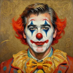 a portrait of george clooney as a clown fantasy intricate elegant highly detailed traditional painting acrylic painting artist