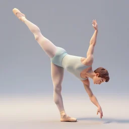 zoom of a male ballet dancer doing an extreme stretch, choreographic move, dance photography, pastel colors palette, 3 d scan, high detail, zoom in, foreshortening, natural light